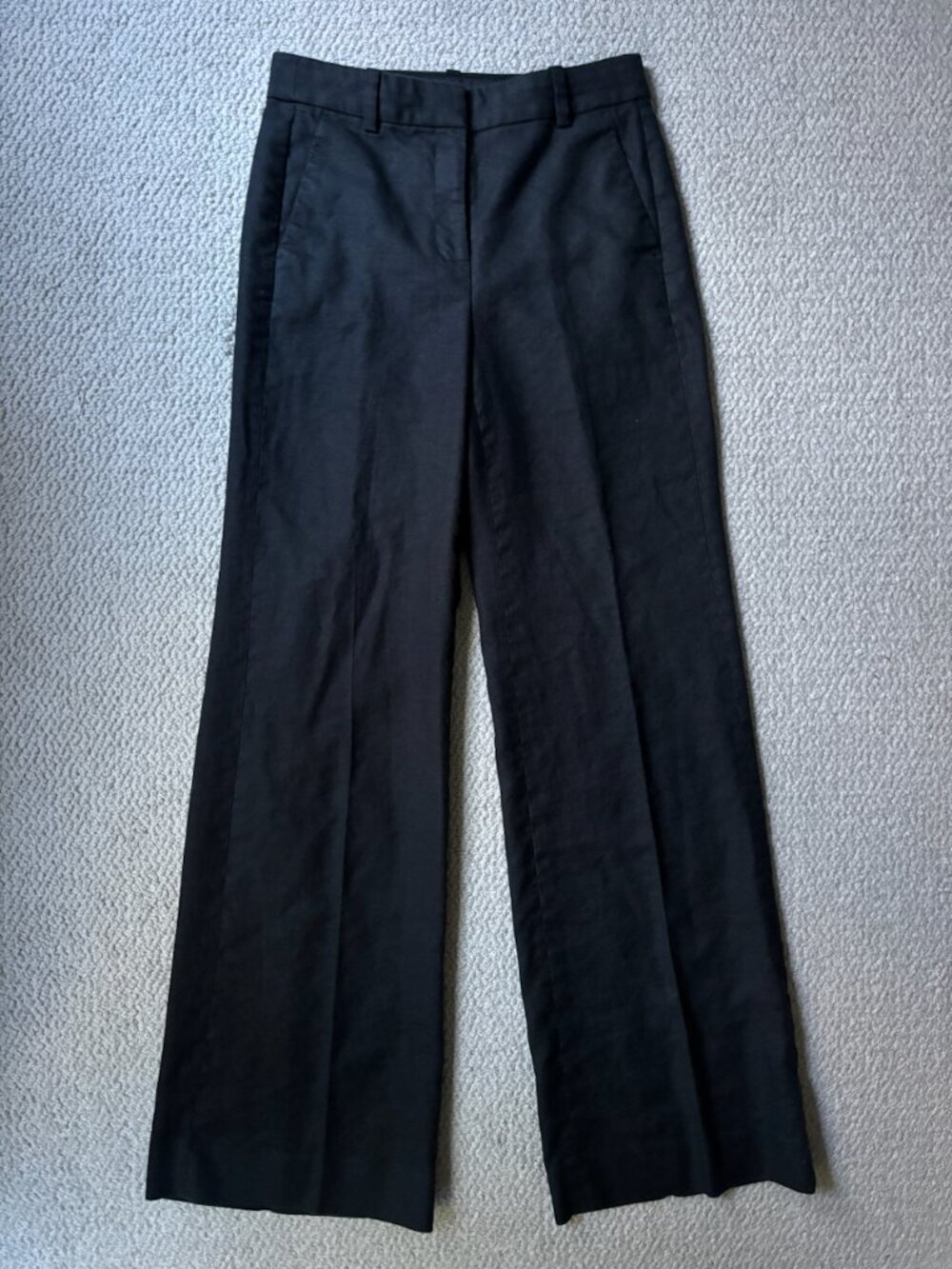 J.Crew Black Wide-Leg Trousers, Size 2 Tall